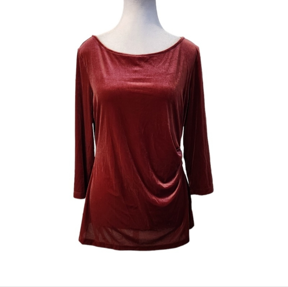 Jones New York Velvet Top with Rouching at front